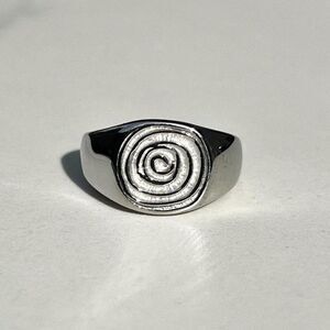 New! “Mila” Silver Engraved Swirl Chunky Ring